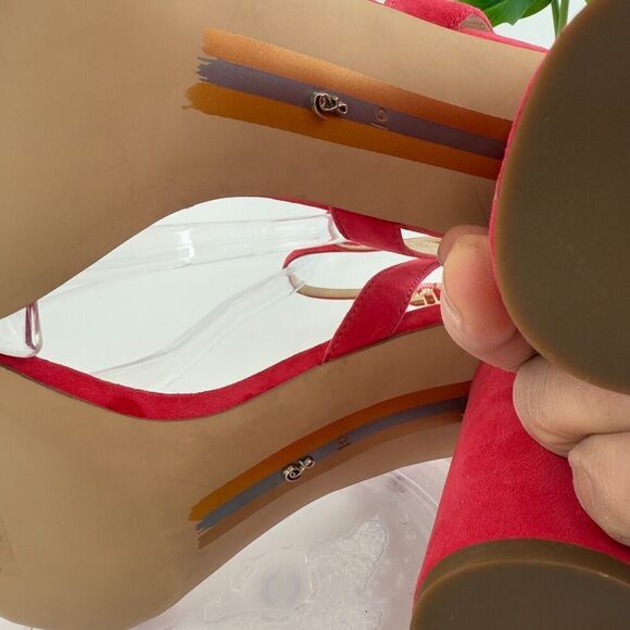 Sam Edelman Womens Kia Sandals Block Heel Strappy Pink Suede Square Toe Size 10 - Picture 15 of 16